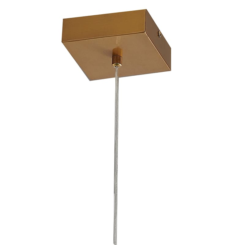 1-Light Gold Single Pendant With A Clear Bubble Crystal