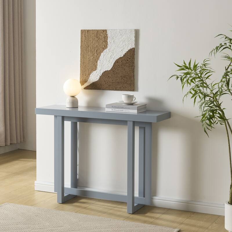 Soren Contemporary Wood Rectangular Console Table for Entryway - Grey