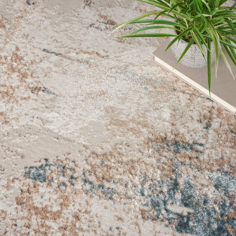 Nourison Glam Indoor Grey Abstract Area Rug