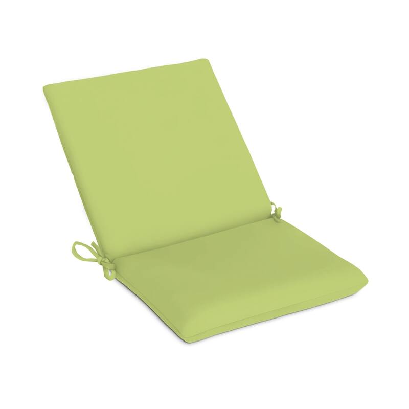 Casual Cushion Solid 1-Piece Outdoor Iron Dining Seat/Back Chair Pad, 19"W x 36"L, Red - 19"W x 36"L - Spring