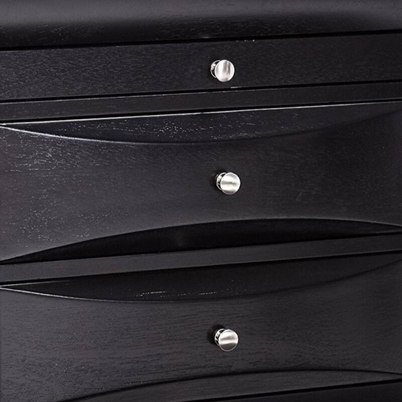 Wooden 2 Drawer Nightstand with tray, Black