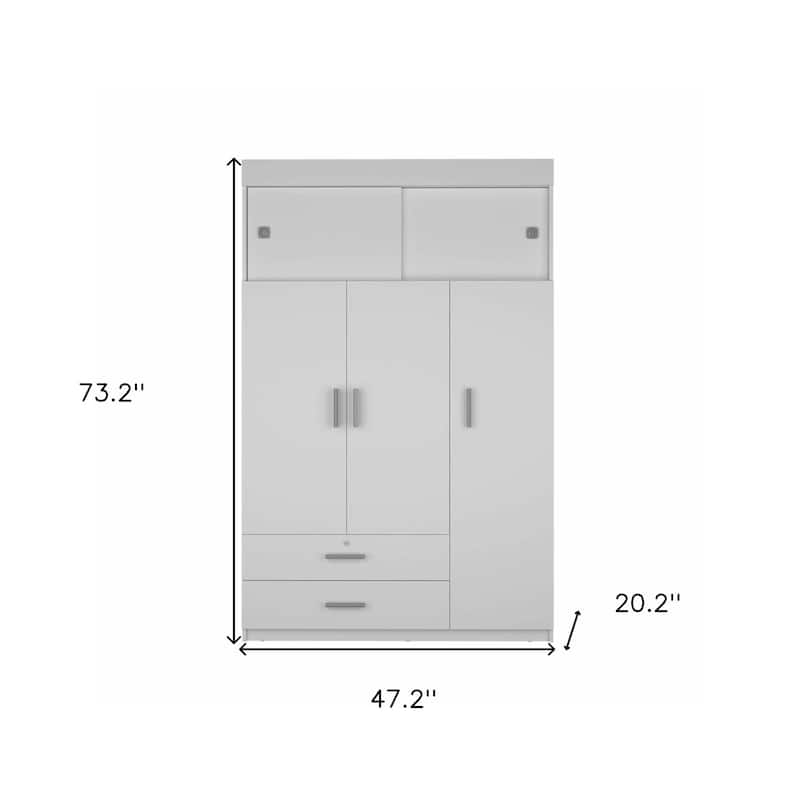HomeRoots 47" White Two Drawer Combo Dresser