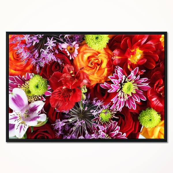 Designart Colorful Flowers Background Large Floral Wall Art Framed Canvas On Sale Overstock 18956619 Download the background for free. overstock com