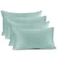 Nestl Solid Microfiber Soft Velvet Throw Pillow Cover (Set of 4) - 12" x 20" - Aqua light Blue