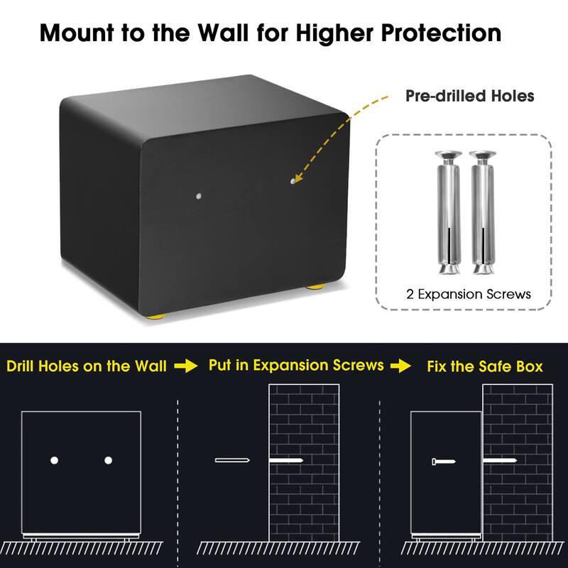 Costway 1.0 Cu Ft Electronic Digital Security Safe Box W/ Keypad & Key