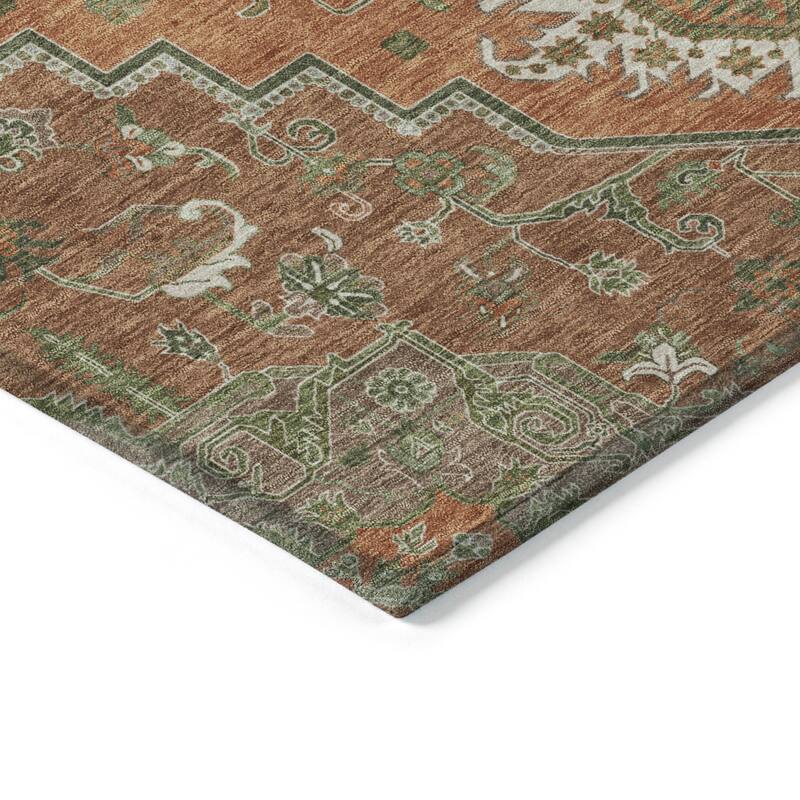 Machine Washable Indoor/ Outdoor Persian Traditional Chantille Rug