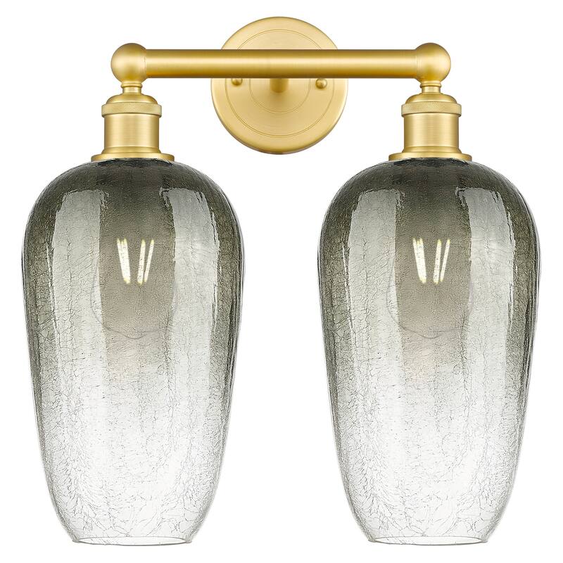 Innovations Lighting Endless Possibilities Edison - Brookhaven Flute - 2 Light 16" Bath Vanity Light - Slate/Satin Gold
