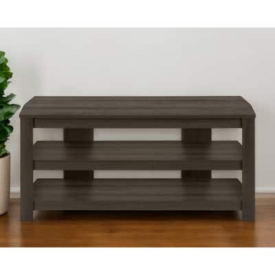 HomeRoots 42" Brown Wood Open Shelving TV Stand - 42' X '19.75' X '15.5