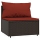 preview thumbnail 29 of 100, vidaXL Patio Corner Sofa with Cushions Black/Brown/Gray Poly Rattan