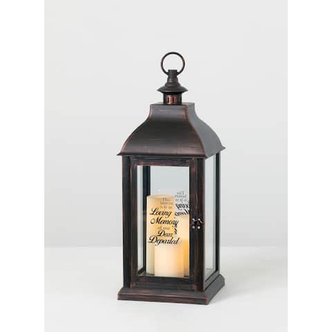 23" Loving Memory Lantern with 3 LED Pillar Candle