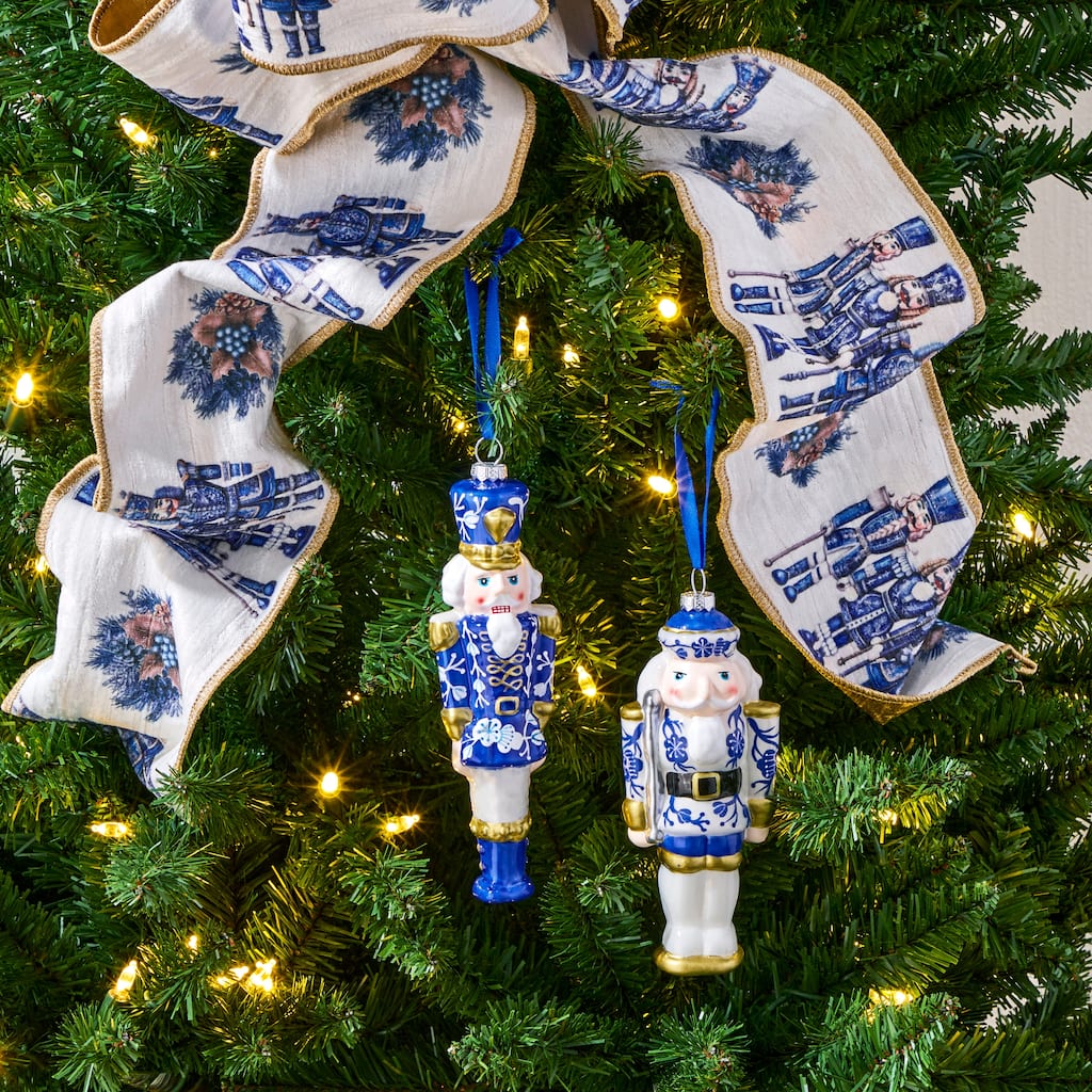 6-6.5" Glass Toy Soldier Ornaments Set of 2