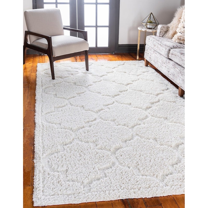 Shag Olido Collection Area Rug - 5'x8' - Ivory
