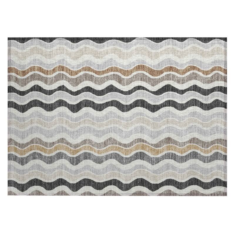 Machine Washable Indoor/ Outdoor Funky Stripe Chantille Rug