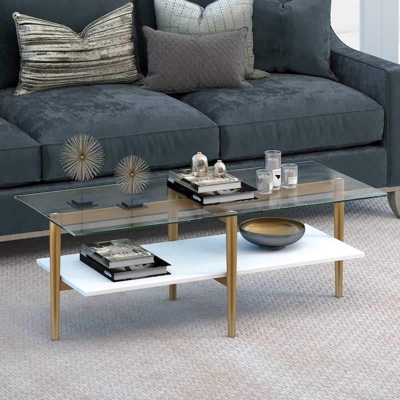 Otto Mid-Century Glam Coffee Table - Brass