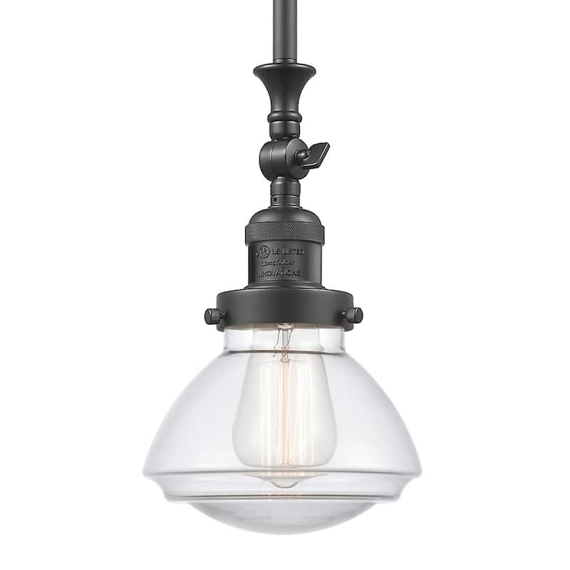 Innovations Lighting Olean 7" Wide Mini Rod Hung Adjustable Pendant - Oil Rubbed Bronze / Clear