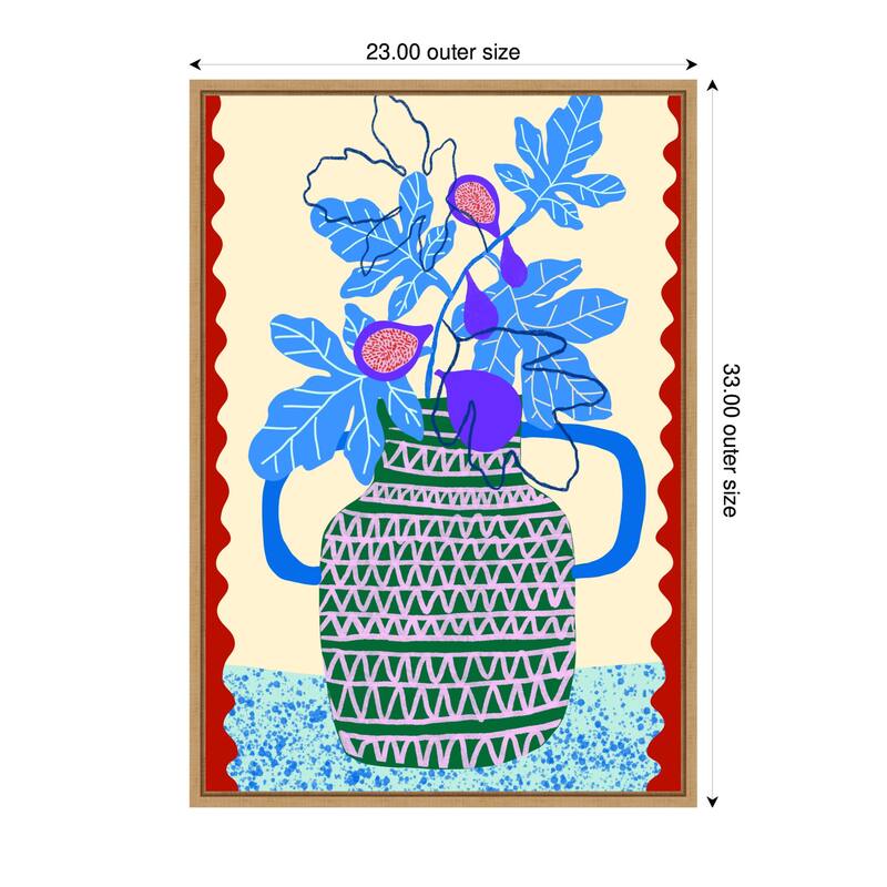 Kate and Laurel Sweet Fig Pot by Teresa Rego Framed Canvas Wall Art Print