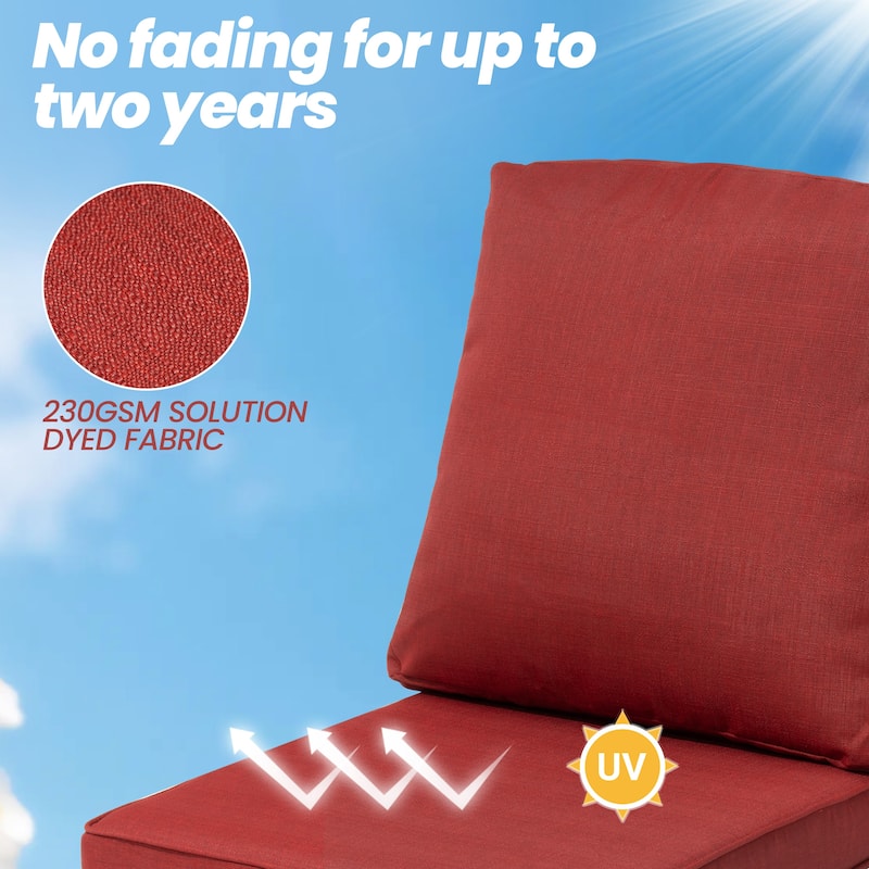21 W in x 22 D in. Outdoor Deep Seat Chair Cushion Set Dining Patio Chair Pad Set