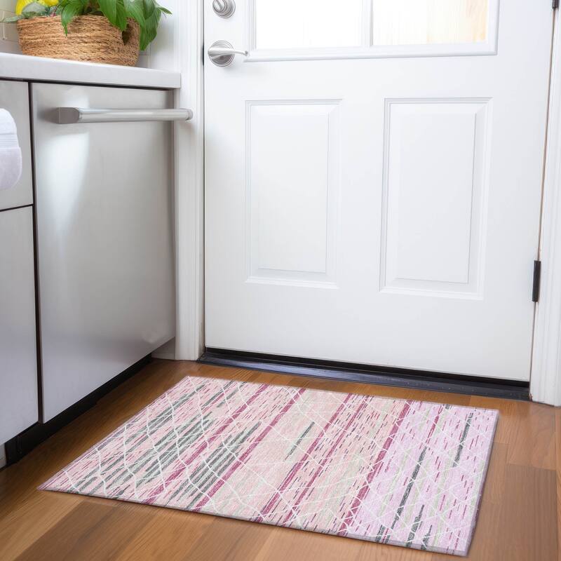 Premium Washable Super Soft Modern Himalaya Mayfield Rug - 1'8" x 2'6" - Pink
