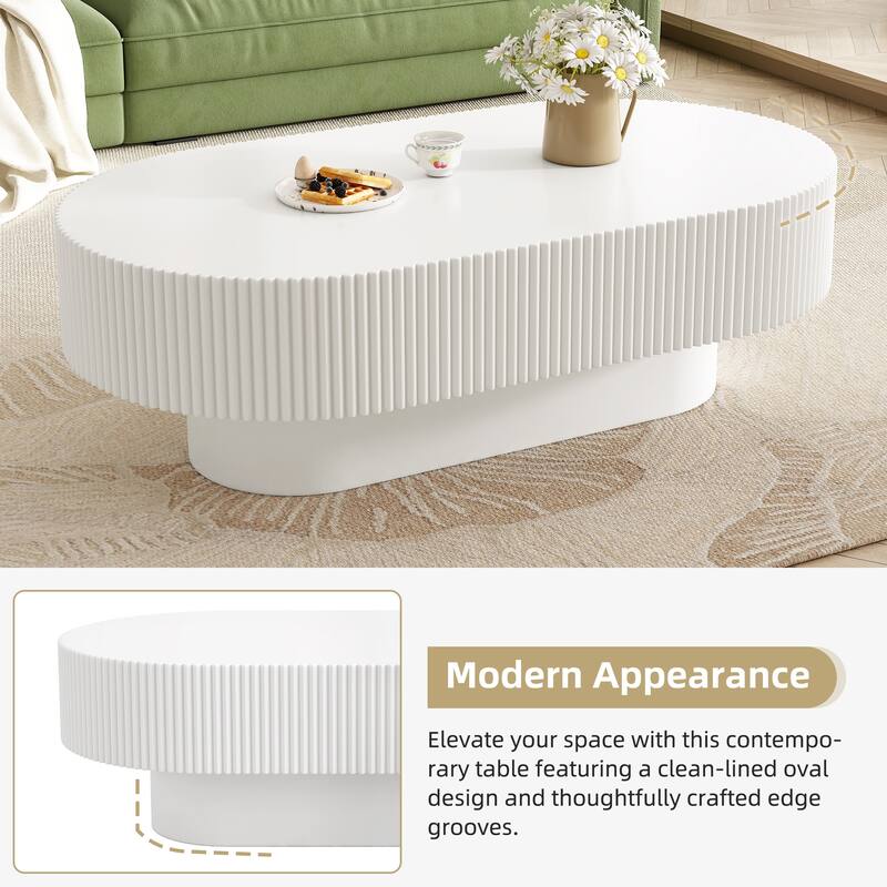 Modern Round Drum Coffee Table with Sturdy Base