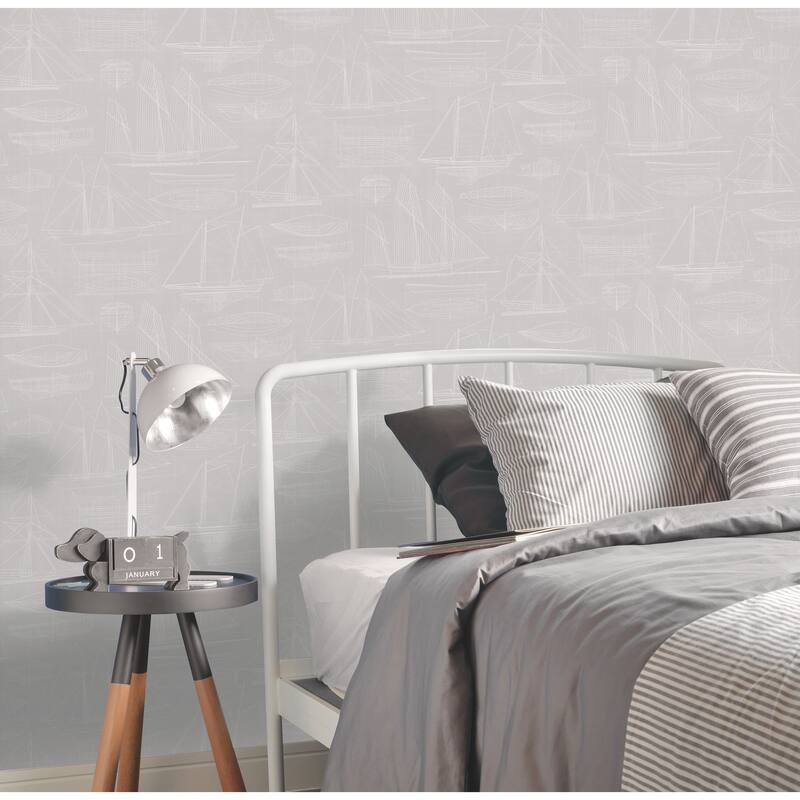 Galerie Wallcoverings Deauville 2 Nautical Blueprint Non-woven Matte Wallpaper Roll