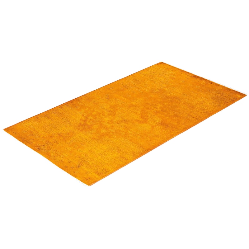 Contemporary Overdyed Wool Hand Knotted Area Rug - 3' 1" x 5' 6"