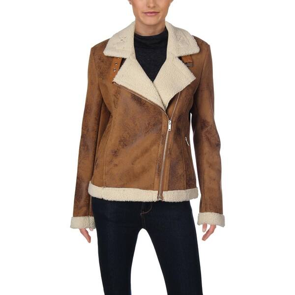 Shop Bagatelle Womens Motorcycle Jacket Winter Sherpa Overstock