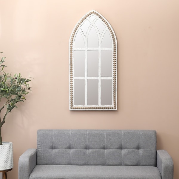slide 1 of 7, The Gray Barn Spehar Rustic Wood Cathedral Wall Mirror