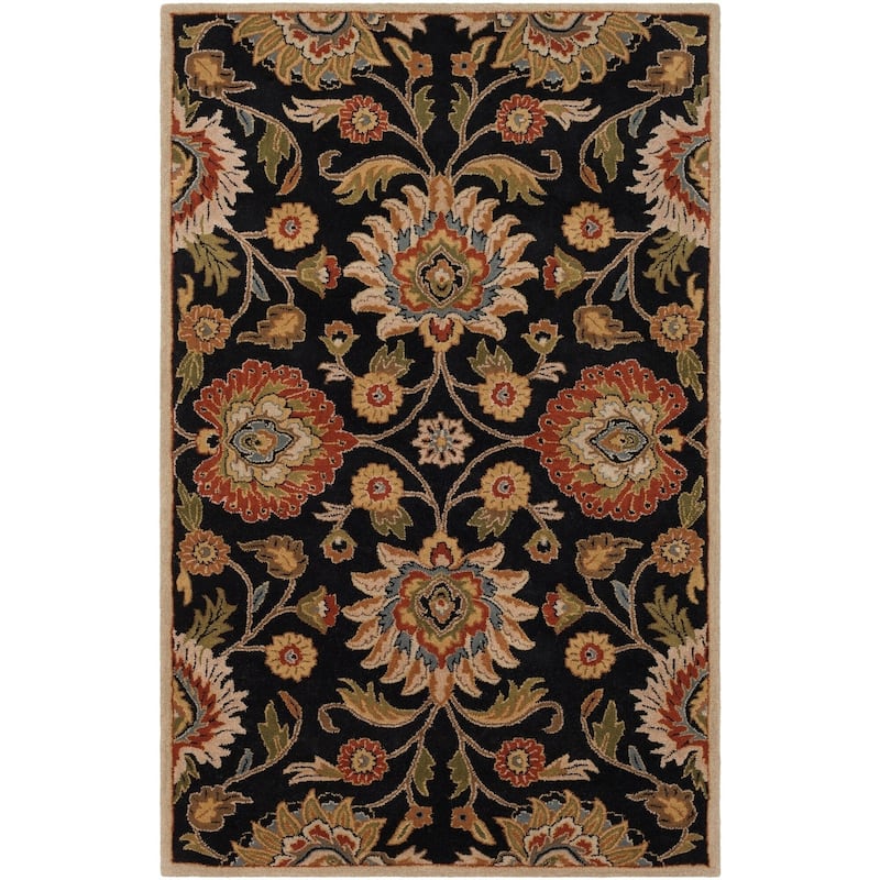 Patchway Handmade Classic Floral Wool Area Rug
