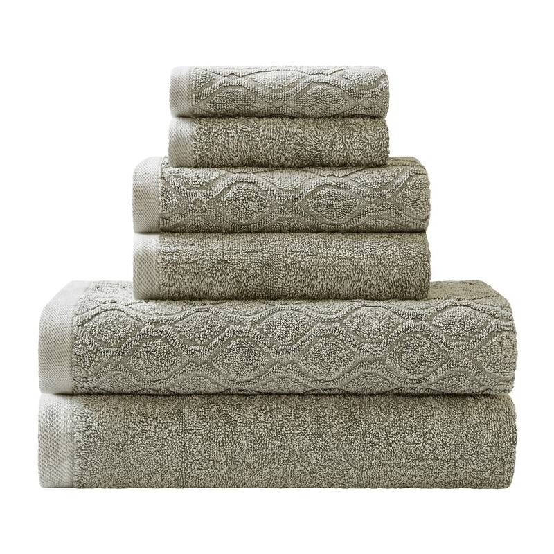 Superior 100% Cotton Jacquard Denim 6-Piece Wash Towel Set
