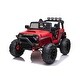 preview thumbnail 1 of 8, Kids 12V Ride-On JEEP with Double Drive, Parent Remote Control, LED Lights, USB/Bluetooth, Shock Absorbers, Ages 3-8 Red
