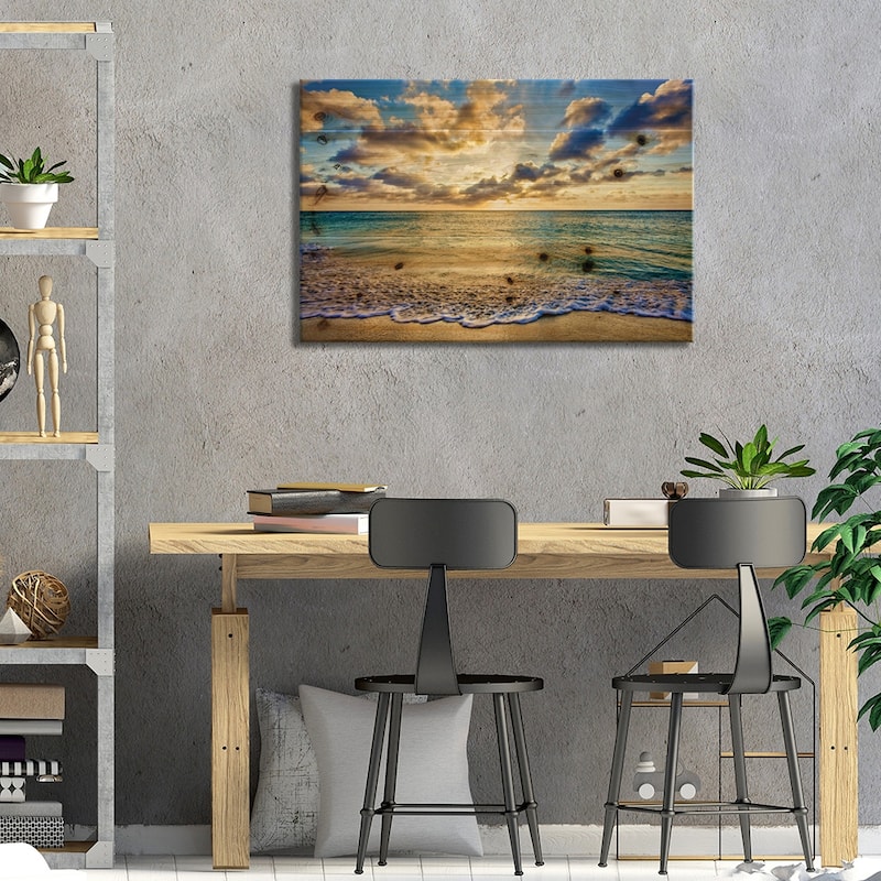 Golden Shimmer Print On Wood by Mark Paulda - Multi-Color