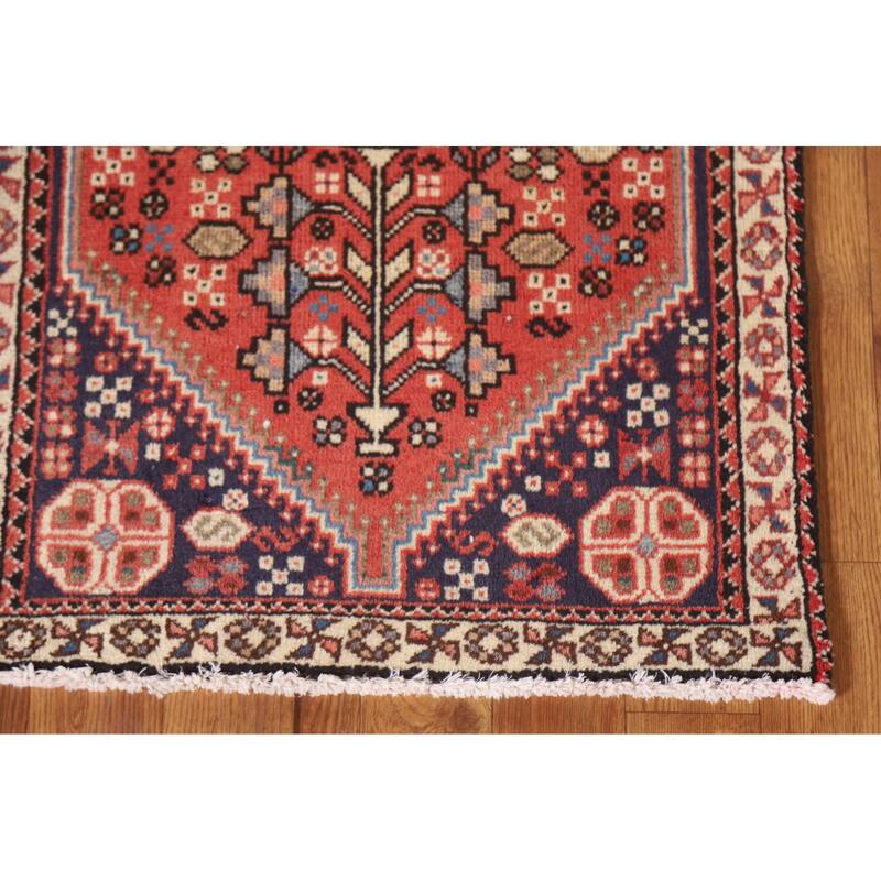 Abadeh Persian Vintage Area Rug Hand-knotted Wool Carpet - 1'10"x 3'5"