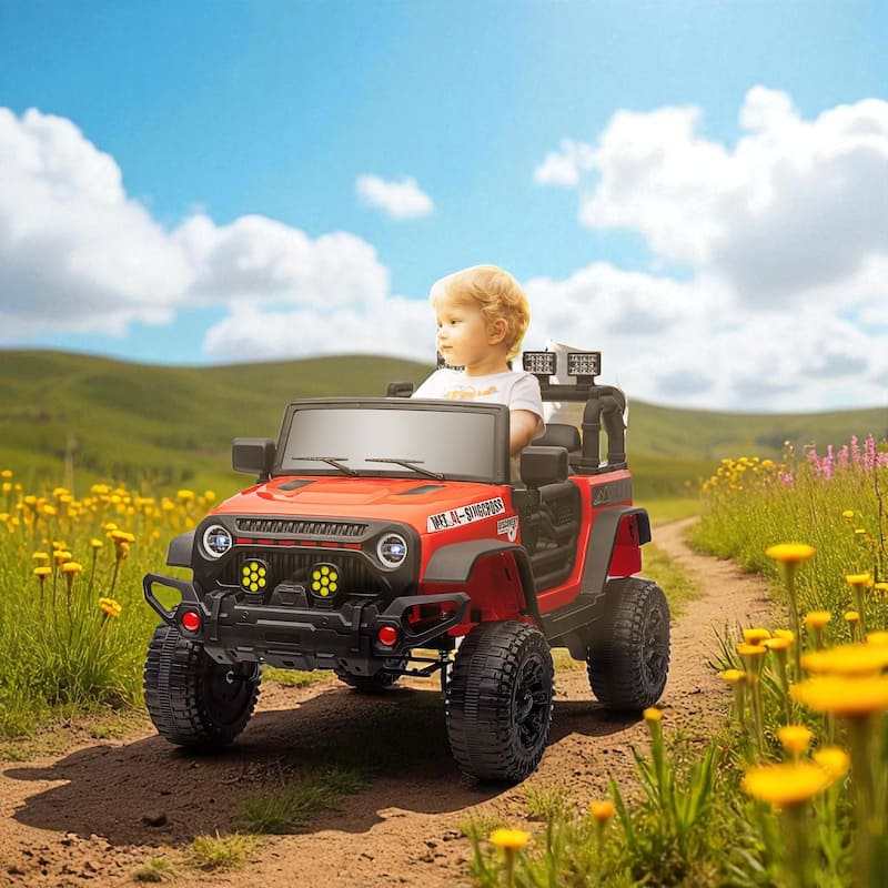 12V Ride-On Truck for Kids, Electric Car with Parent Remote, 4 Suspension Wheels, Music, LED Lights
