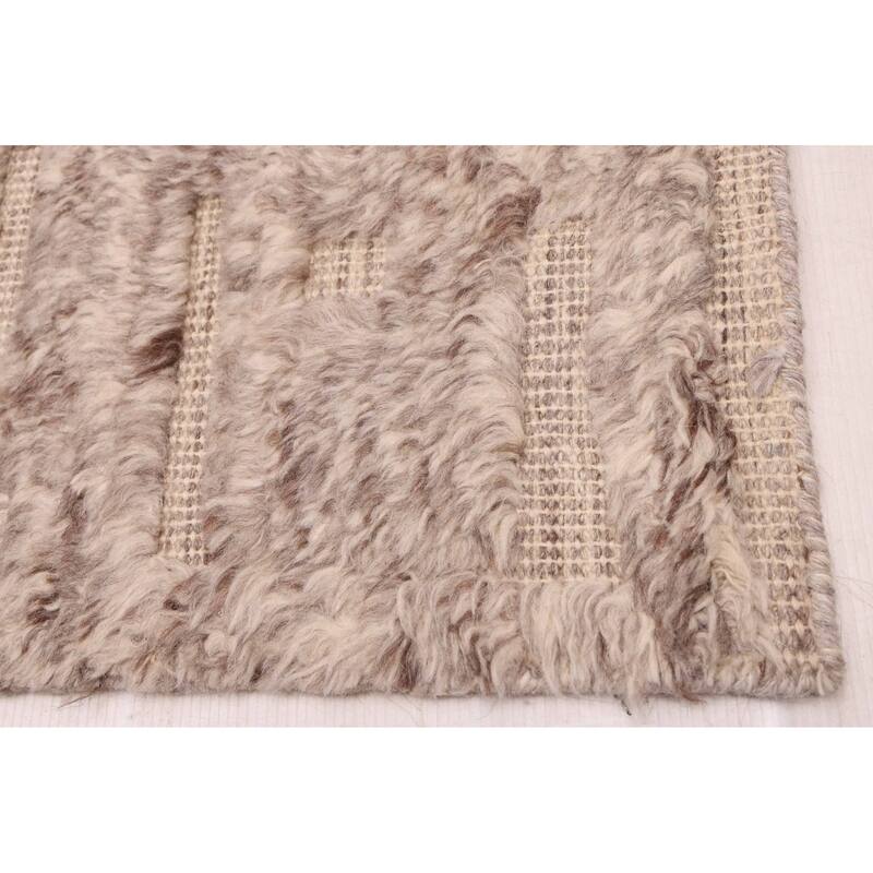 ECARPETGALLERY Hand-knotted Looma Grey, Taupe Wool Rug - 7'11 x 10'2
