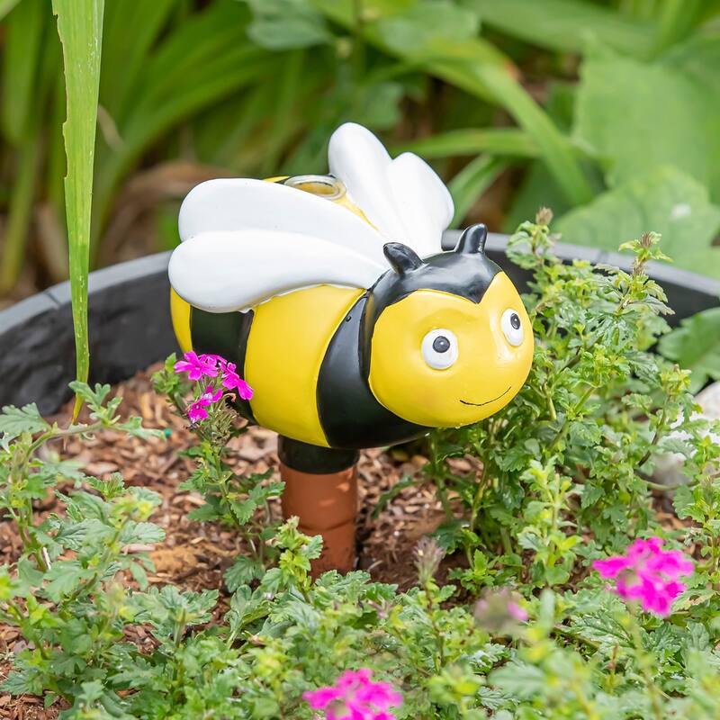 Set of 3 resin clay plant watering globe, Bumble bee