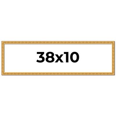 38x10 Frame Gold Real Wood Picture Frame Width 1 inches | Interior