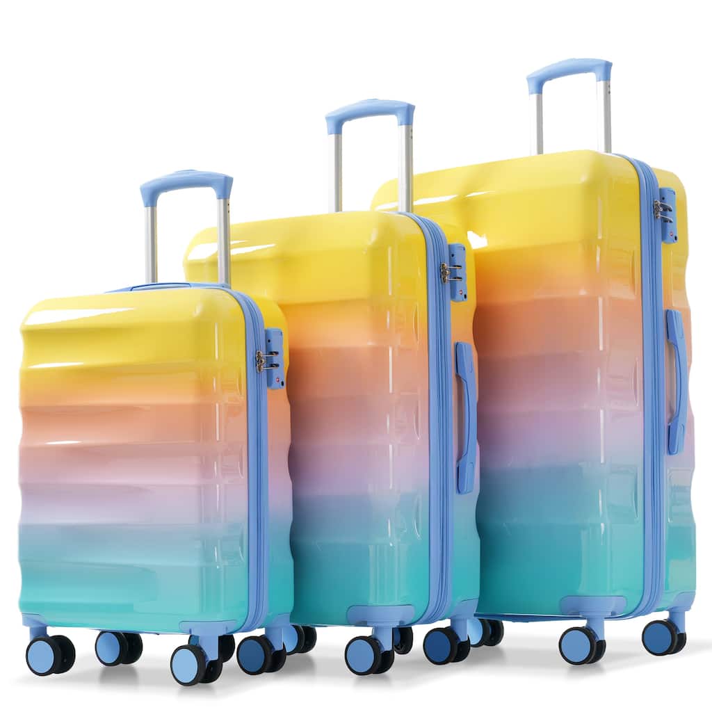 Stylish Luggage 3 Piece Set with Expandable Storage, Spinner Wheels and Combination Lock, for Travel