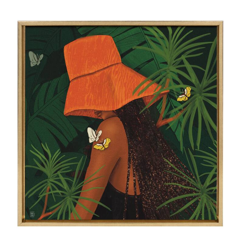 Kate and Laurel Sylvie Tell Me About Hope Framed Canvas by Mary Joak - 22x22 - Plastic - Gold