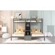 preview thumbnail 5 of 10, Twin Over Twin & Twin Bunk Bed with Staircase and Storage, Grey