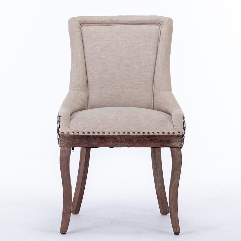 Traditional Tufted Ultra Upholstered Wingback Dining Chair Set of 6
