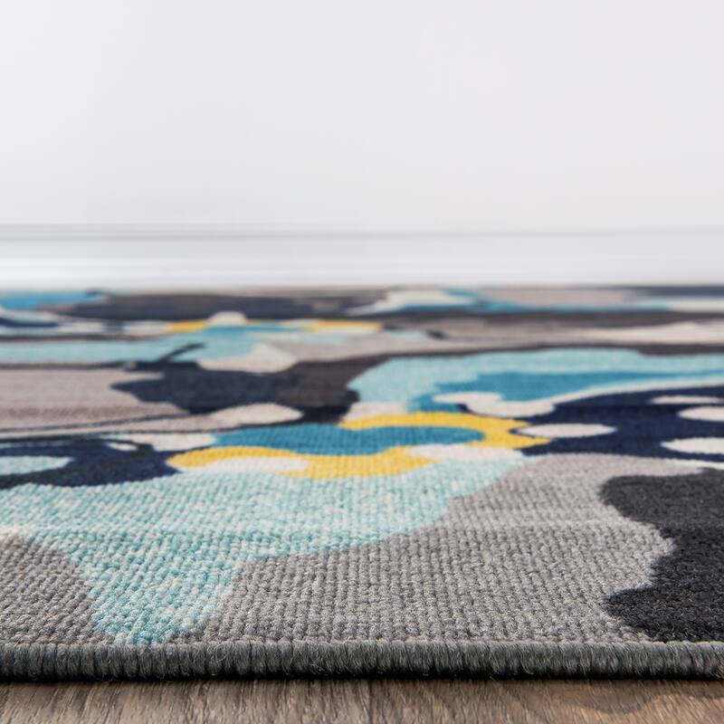 World Rug Gallery Modern Floral Non-Slip Area Rug