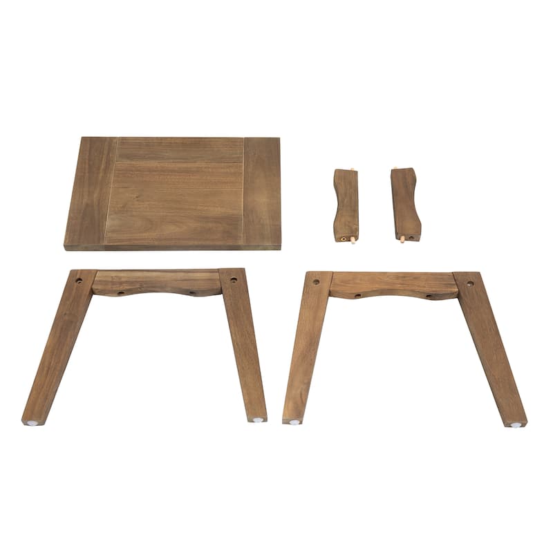 2 Set Acacia Wood Patio Club Chair with Cushion Outdoor Arm Chair