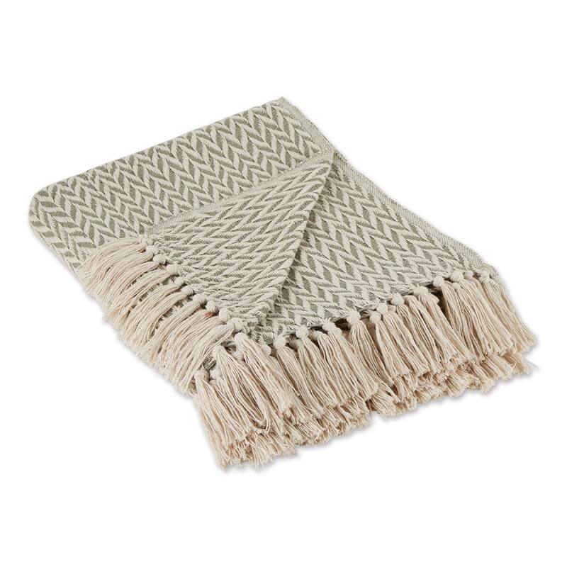 Stone Handloom Chevron Throw