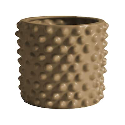 Small Ceramic Flower Pot - 8.5" - Brown