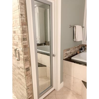 Frame My Mirror Satin Nickel Framed Vanity Mirror, Meade Design