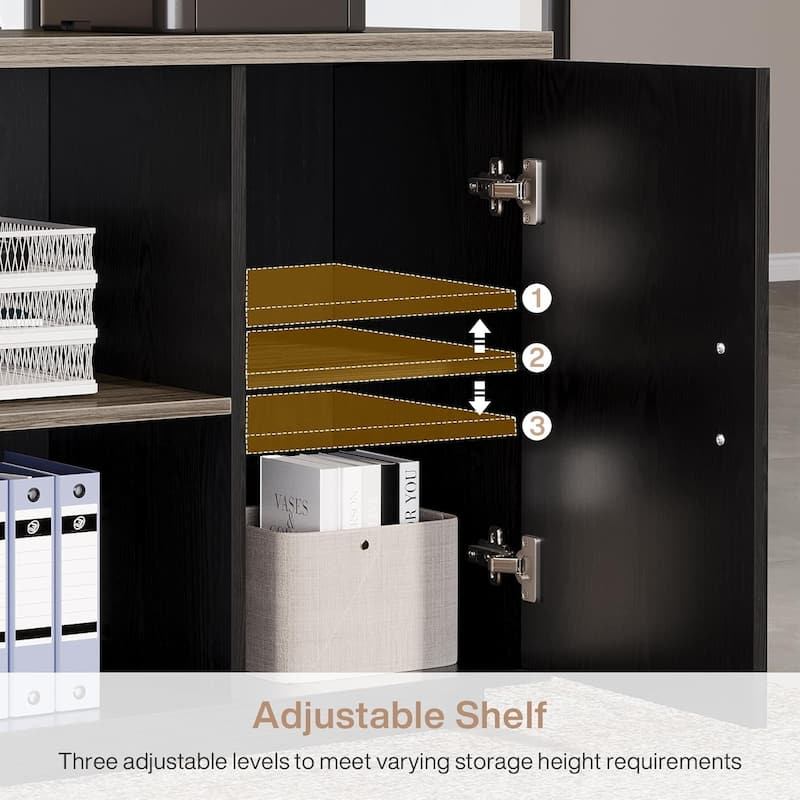 85.8" L-Shaped Executive Desk, Extra Large Office Desk with Drawers