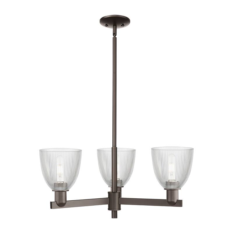 Innovations Lighting Endless Possibilities Arcadia - Castile - 3 Light 28" Stem Hung Chandelier - Clear/Oil Rubbed Bronze