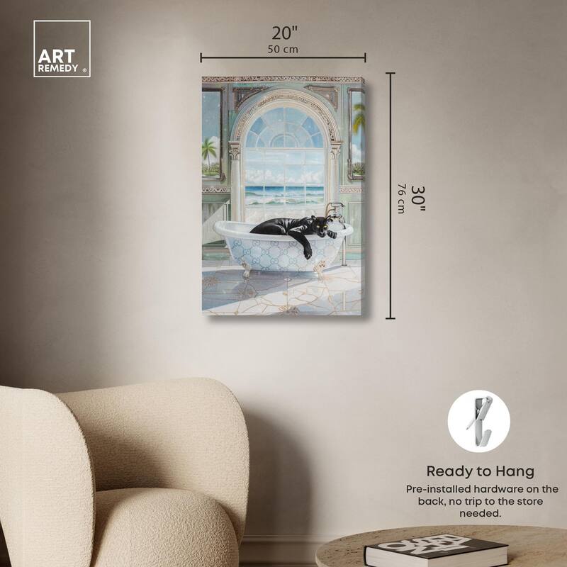 Panther Arch Bathroom Glam Canvas by Art Remedy, Gallery Wrapped