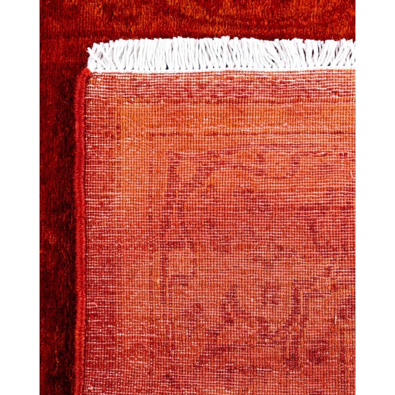 Overdyed, One-of-a-Kind Hand-Knotted Area Rug - Orange - 2' 7" x 7' 8"