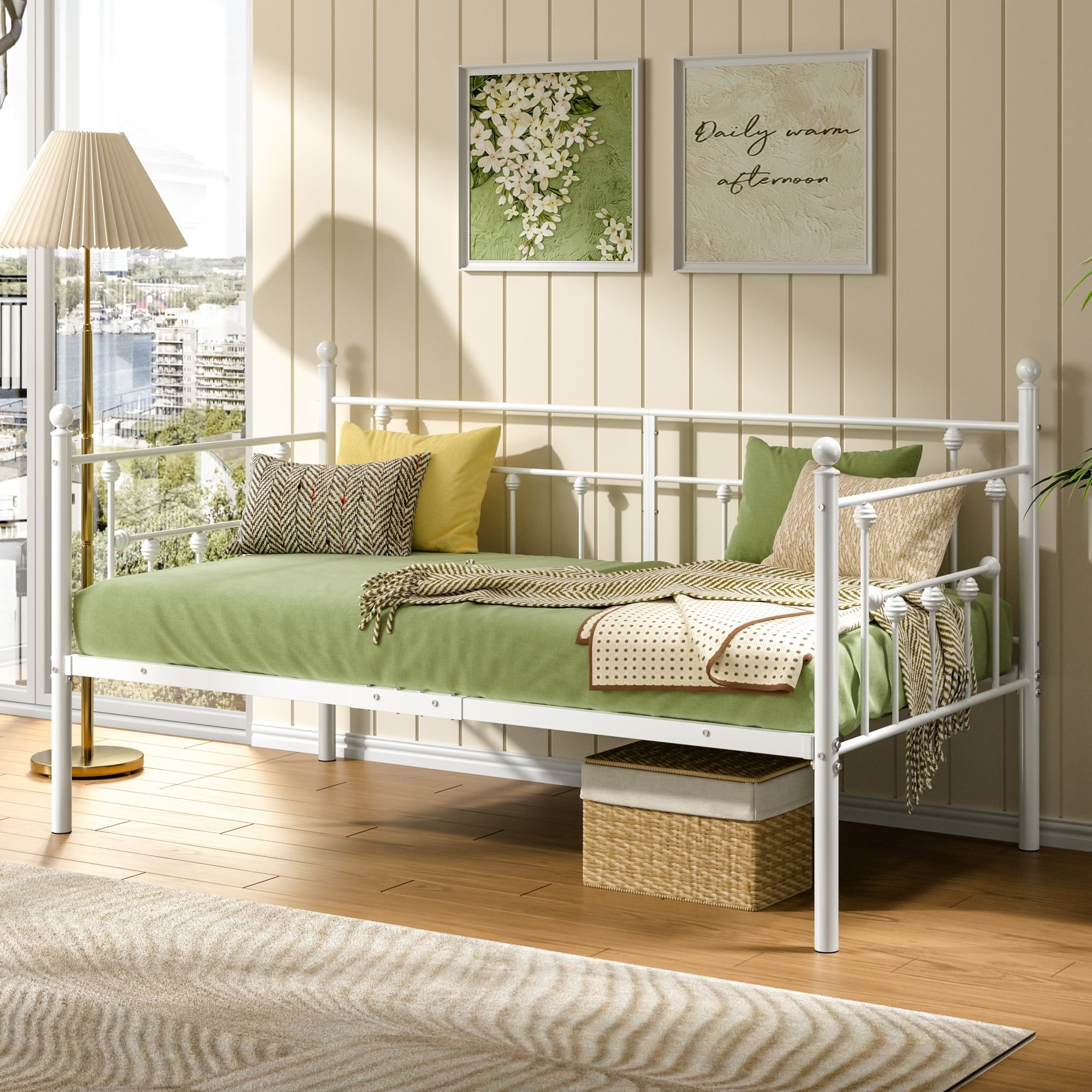 Javlergo Twin Size Metal Daybed Modern Sofa Bed Frame for Living Room Guest Room